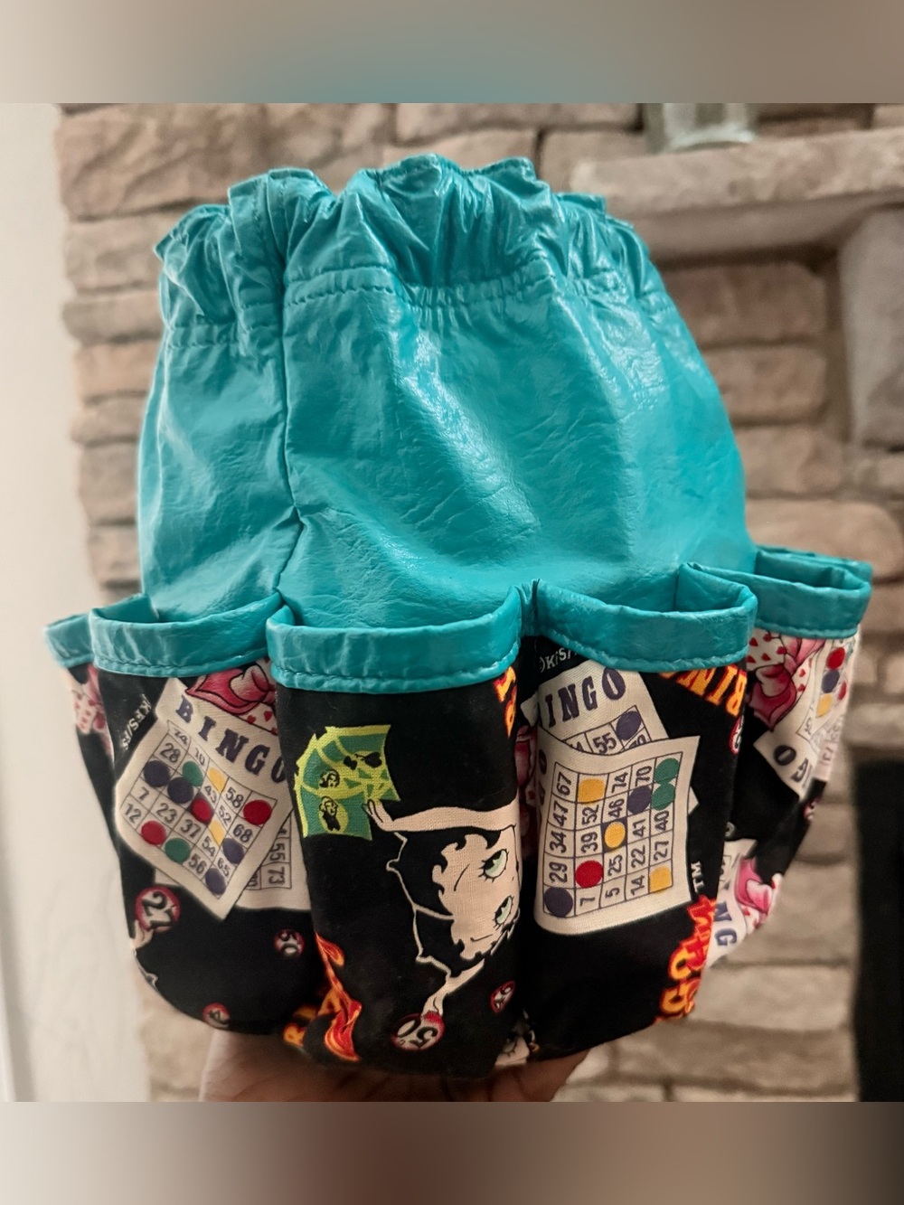 Vintage Betty Boop Bingo Game Tote Bag: 1970s-80s Retro Handbag
